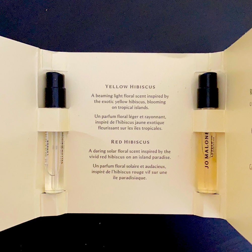 Jo Malone Yellow Hibiscus & Red Hibiscus Samples